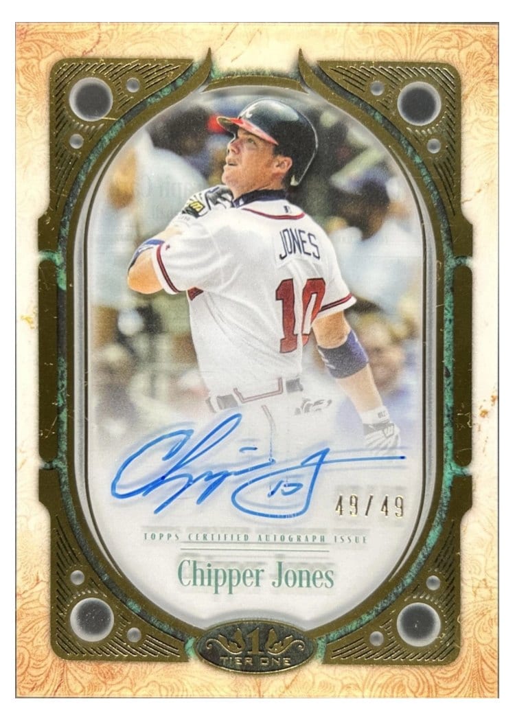 2026 Topps Tier One Clearly Perfect Autographs Chipper Jones #CPA-CJ card