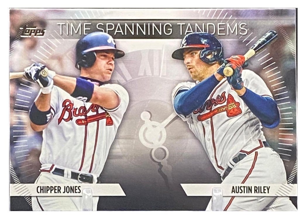 2023 Topps Update Time-Spanning Tandems Chipper Jones / Austin Riley #TS-27 card