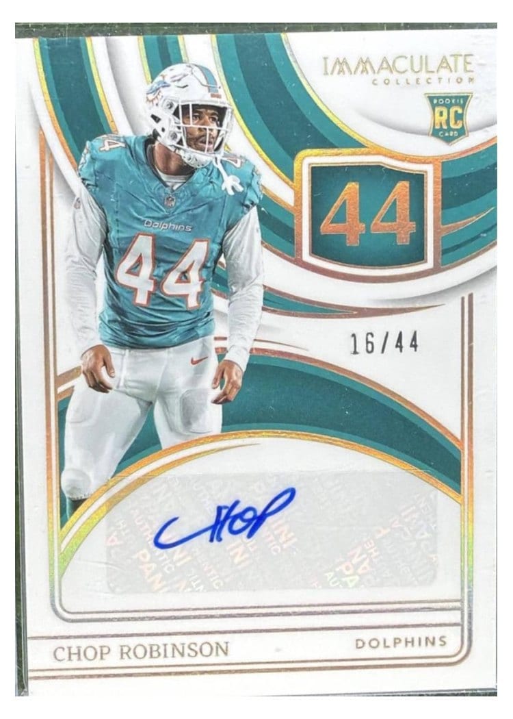 2024 Panini Immaculate Collection Immaculate Numbers Signatures Chop Robinson #21 card