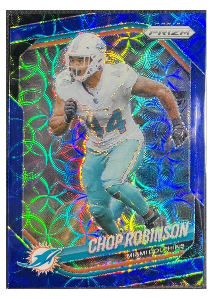 2025 Panini Prizm Base Set Chop Robinson Blue Shimmer Autograph #20 card