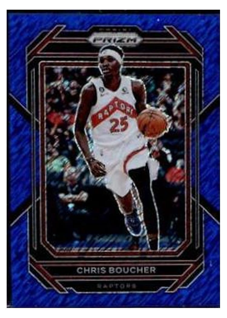 2022-23 Panini Prizm Base Set Chris Boucher Blue Shimmer Prizm #30 card