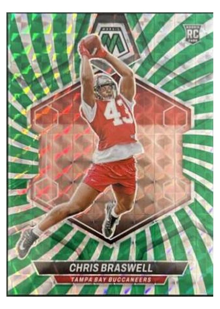 2024 Panini Mosaic Base Set Chris Braswell Green Swirl #354 card