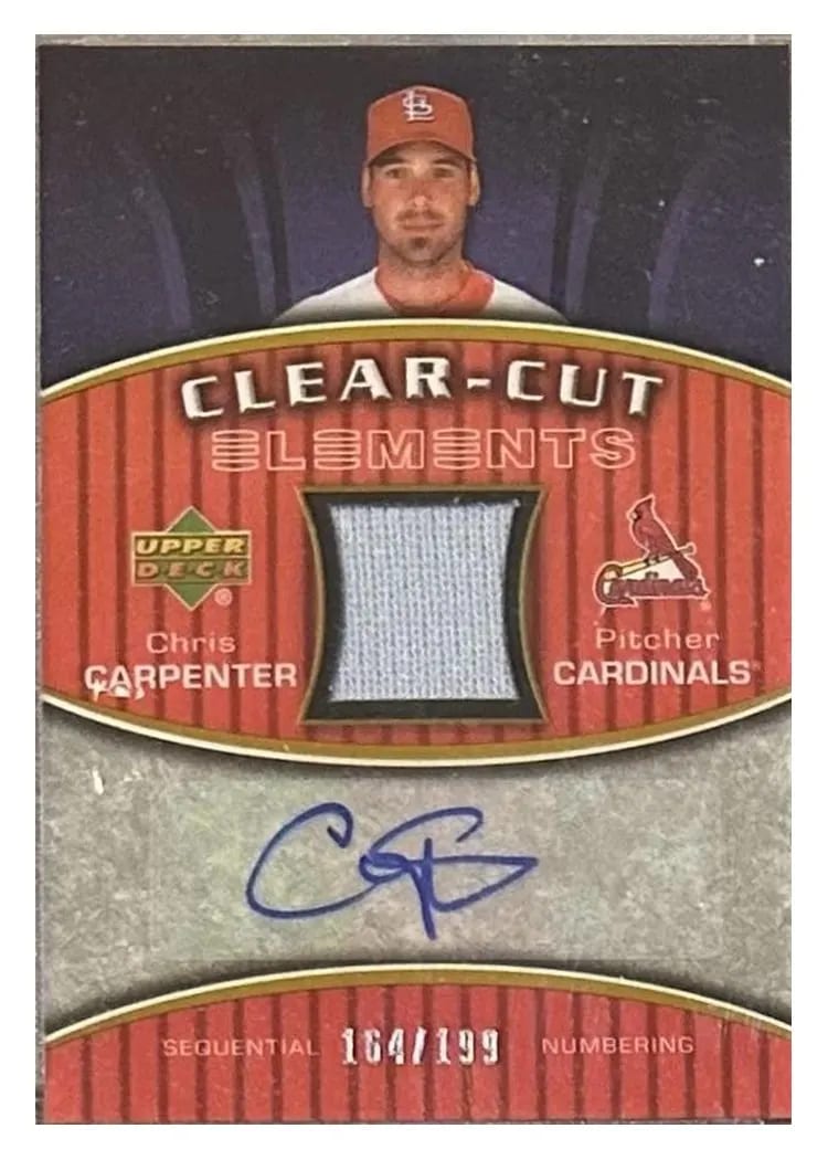 2007 Upper Deck Elements Clear Cut Autograph Chris Carpenter #CCE-CC card