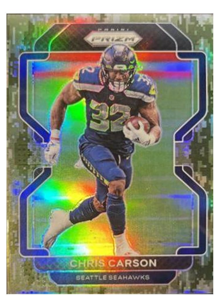 2021 Panini Prizm Base Set Chris Carson #46 card