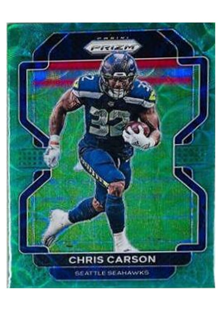 2021 Panini Prizm Base Set Chris Carson Green Scope Prizm #46 card