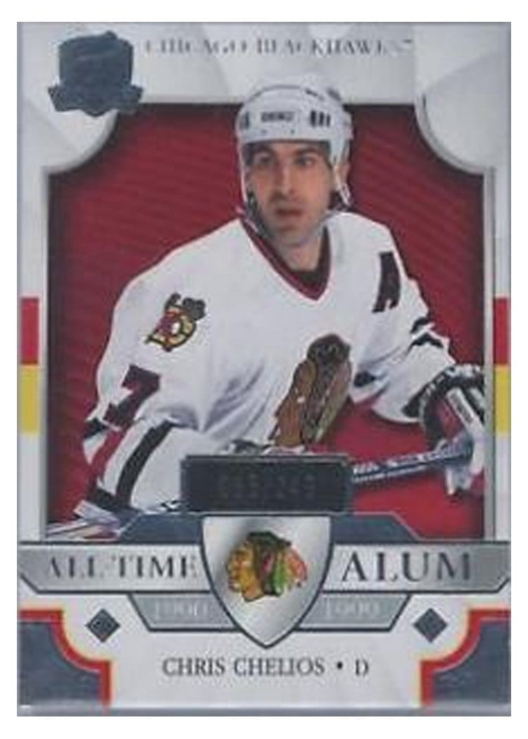 2022-23 Upper Deck The Cup All-Time Alumni Gold Foil Autograph Parallel Chris Chelios #ATA-CC card