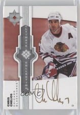 2022-23 Upper Deck Ultimate Collection Ultimate Emblems Autograph Chris Chelios #UE-CC card