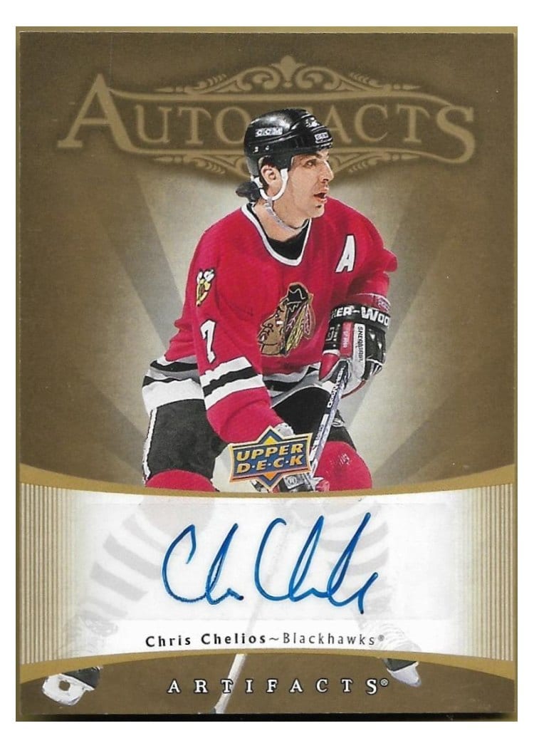 2023-24 Upper Deck Artifacts 2005-06 Retro - Autograph Facts Chris Chelios #RAF-CC card