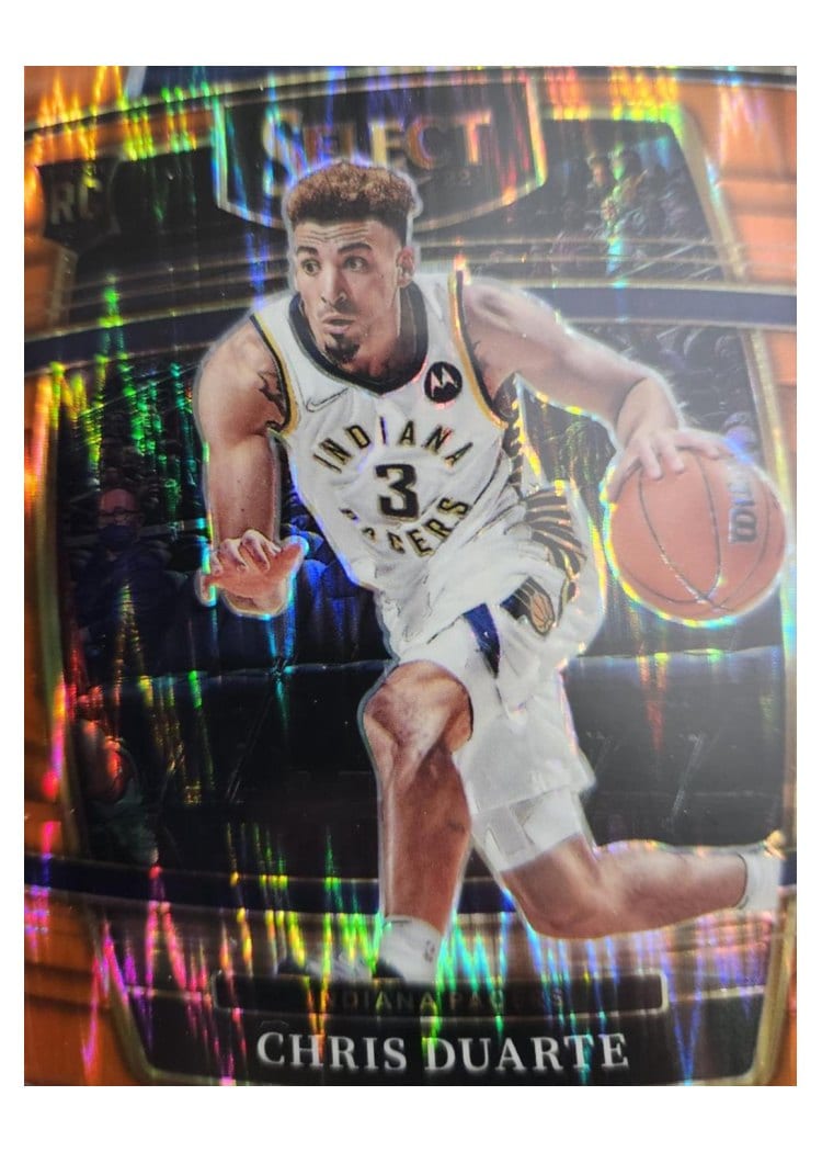 2021-22 Panini Select Base Set Chris Duarte Orange Flash Prizm #41 card