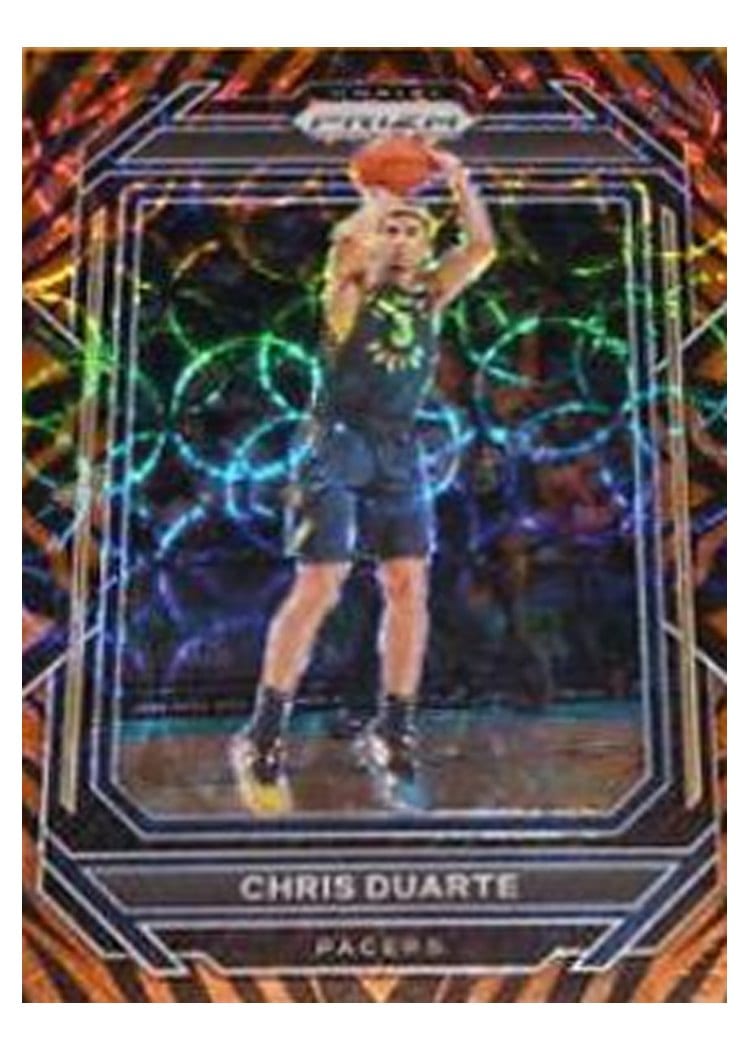 2022-23 Panini Prizm Base Set Chris Duarte Choice Tiger Stripe Prizm #99 card