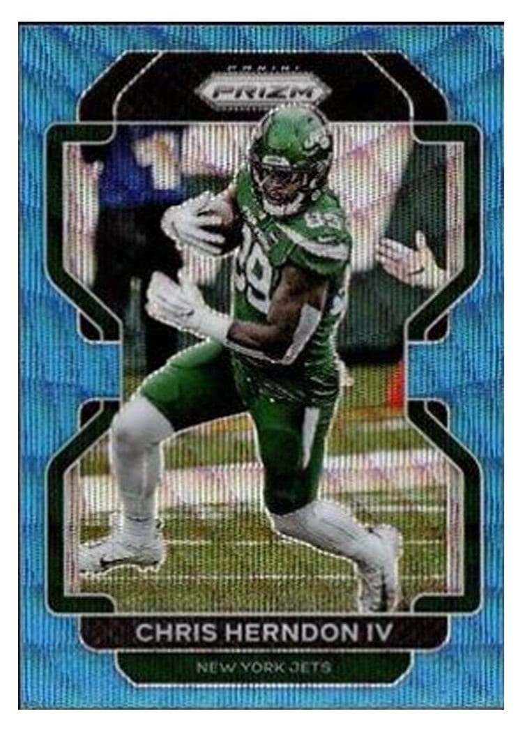 2021 Panini Prizm Base Set Chris Herndon IV Blue Wave Prizm #87 card