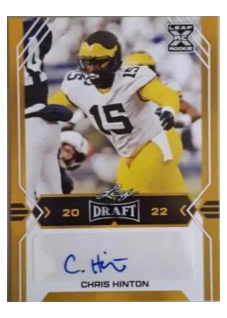 2022 Leaf Draft Autographs Chris Hinton Gold #BA-CH1