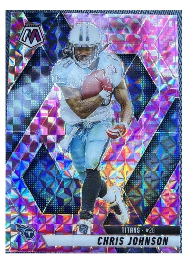 2025 Panini Mosaic Base Set Chris Johnson Camo Pink #224 card