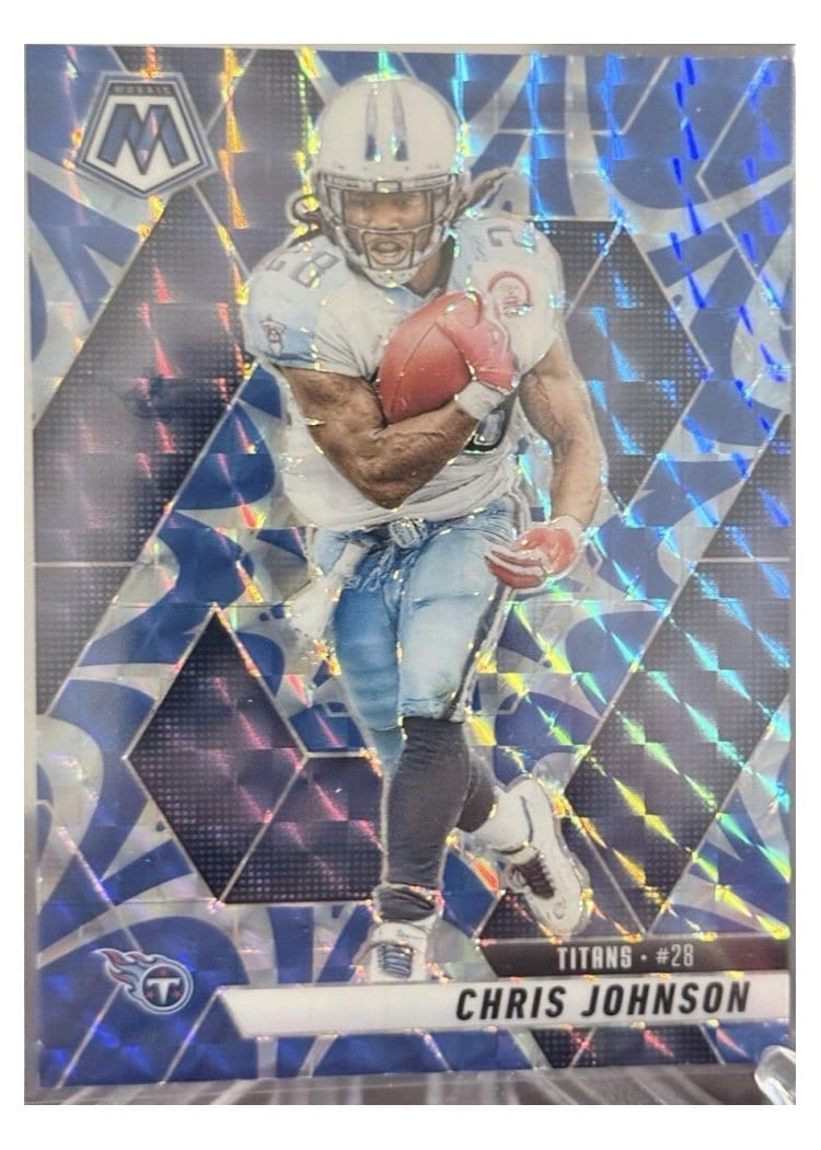 2025 Panini Mosaic Base Set Chris Johnson Reactive Blue #224 card