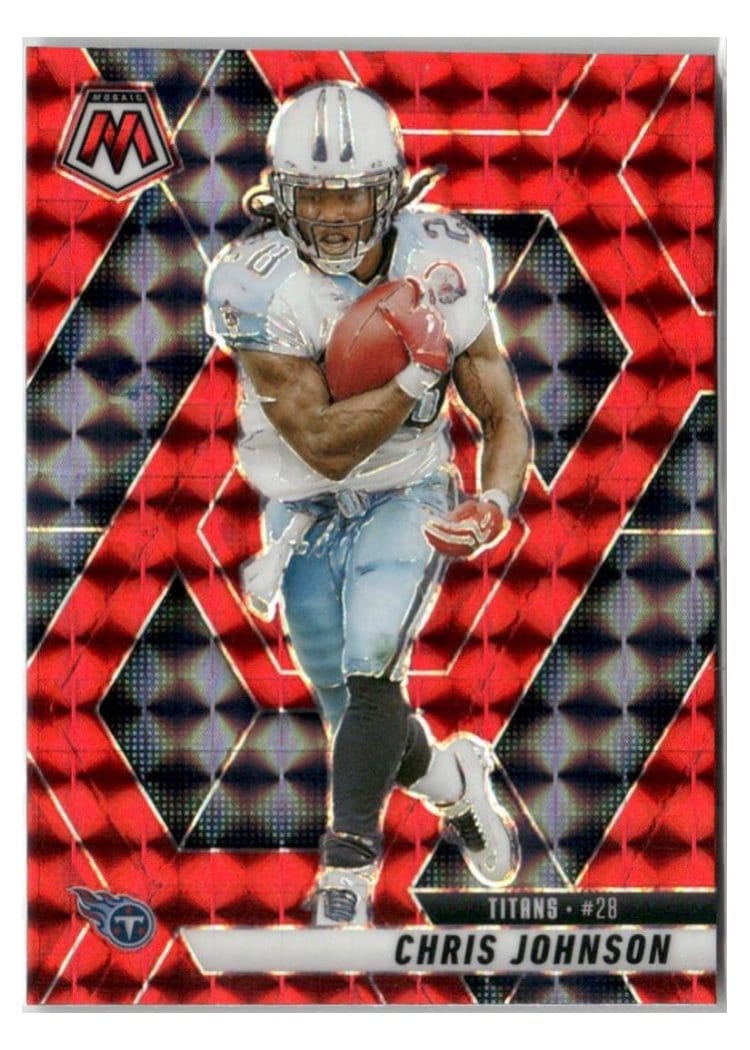 2025 Panini Mosaic Base Set Chris Johnson Red Sparkle #224 card