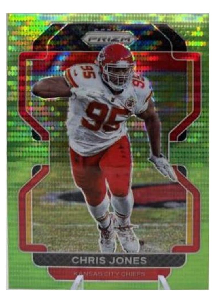 2021 Panini Prizm Base Set Chris Jones Green Shimmer #192 card
