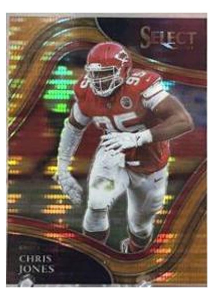 2021 Panini Select Base Set Chris Jones Neon Orange Pulsar #318 card