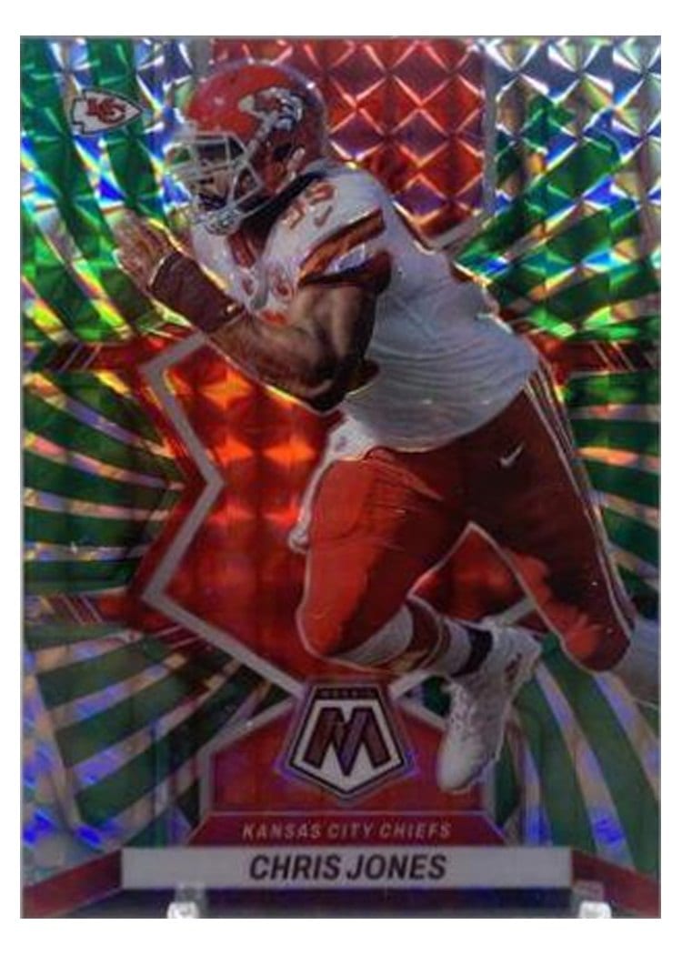 2022 Panini Mosaic Base Set Chris Jones Green Swirl #223 card