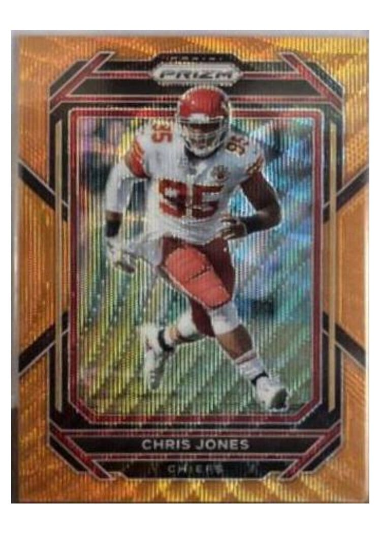 2022 Panini Prizm Base Set Chris Jones Orange Wave #145 card