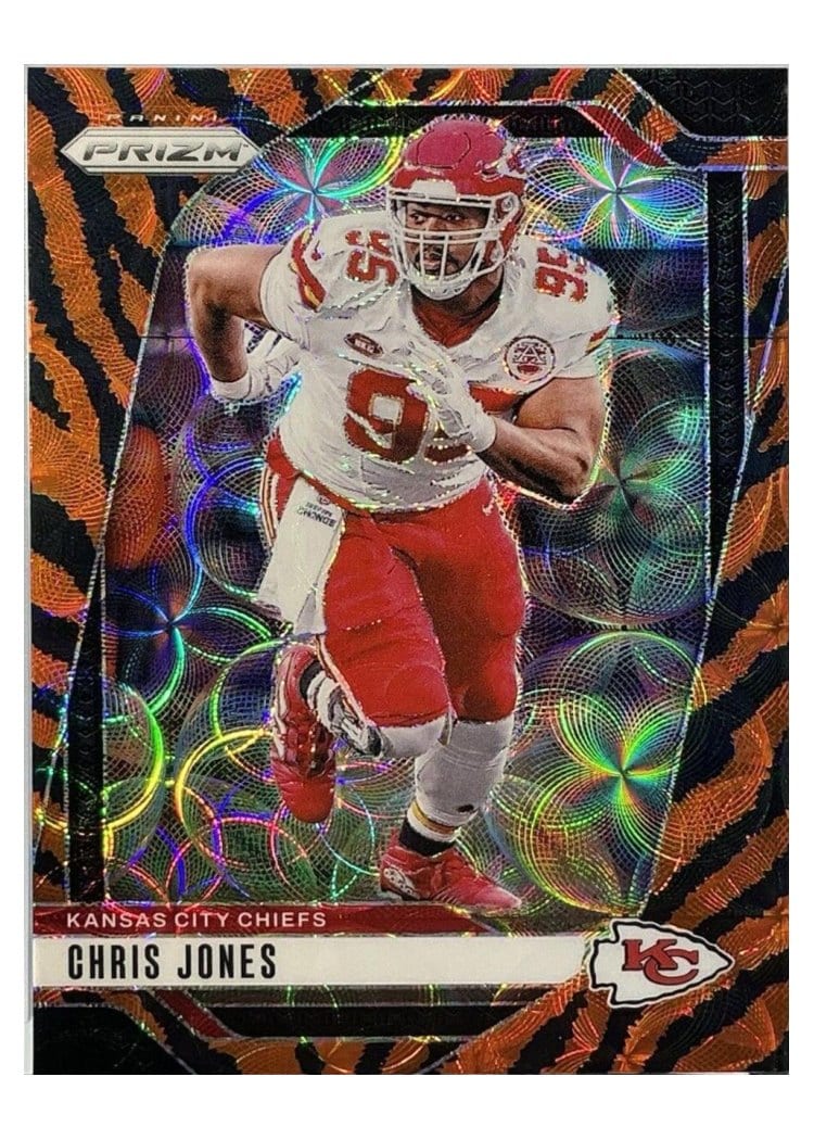 2024 Panini Prizm Base Set Chris Jones Choice Tiger Stripe #143 card