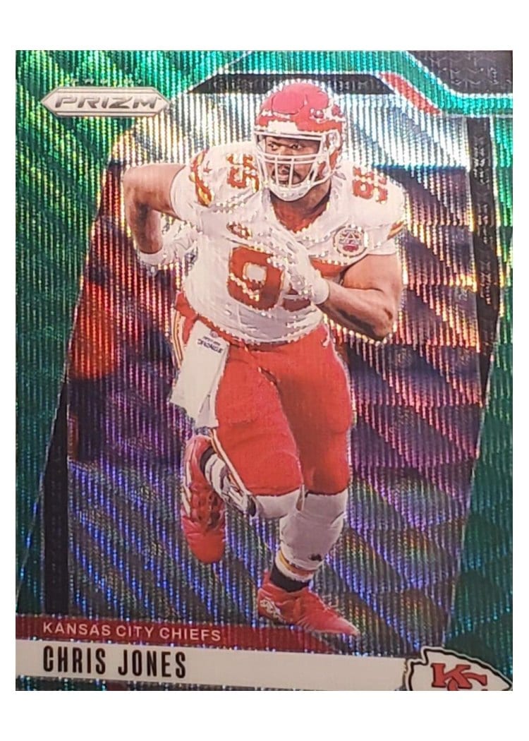 2024 Panini Prizm Base Set Chris Jones Green Wave #143 card