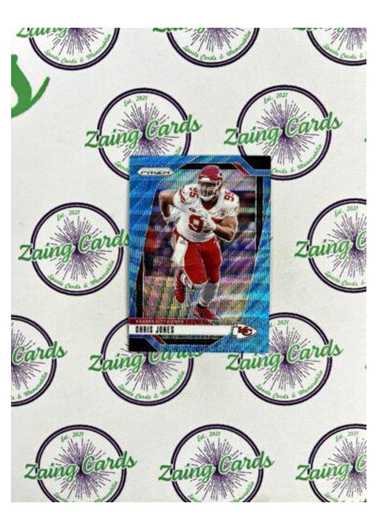 2024 Panini Prizm Base Set Chris Jones Blue Wave #143 card