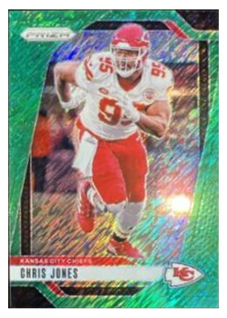 2024 Panini Prizm Base Set Chris Jones Green Shimmer #143 card