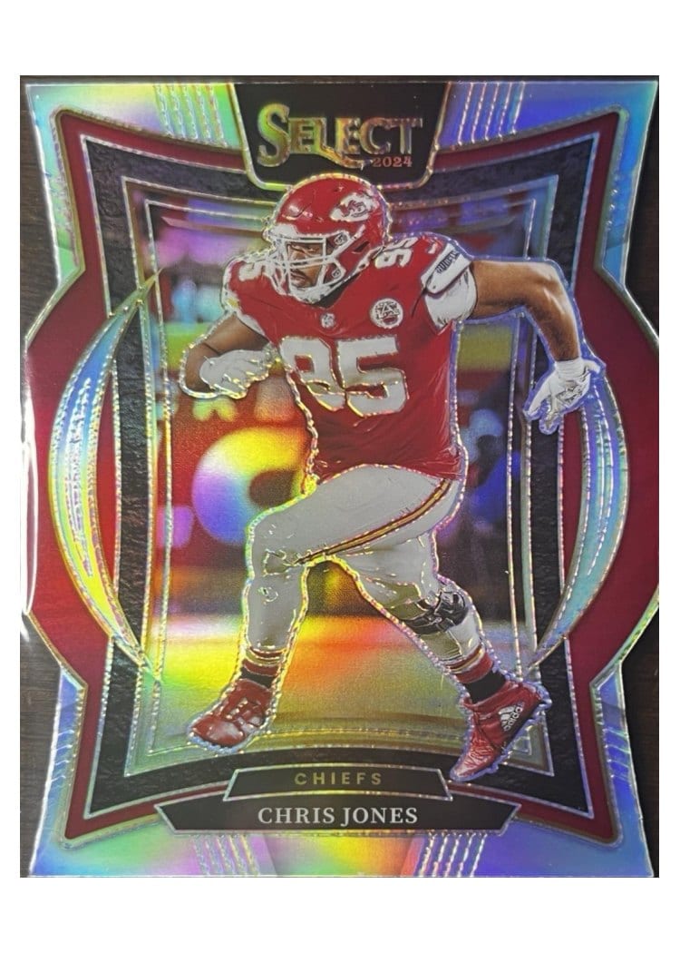 2024 Panini Select Base Set Chris Jones Silver Prizm Die-Cut #19 card