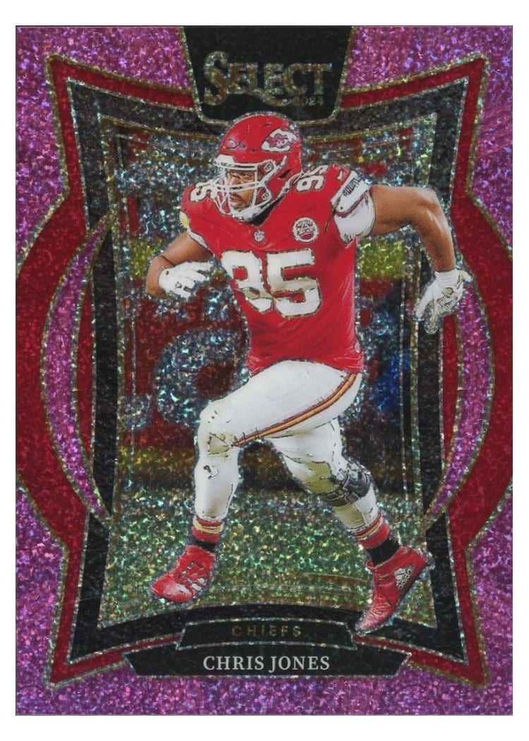 2024 Panini Select Base Set Chris Jones Pink Glitter Prizm #19 card