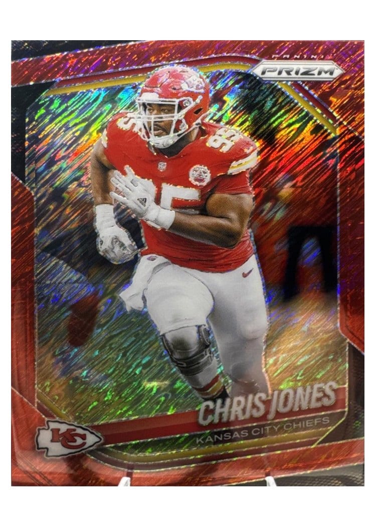 2025 Panini Prizm Base Set Chris Jones Red Shimmer #113 card