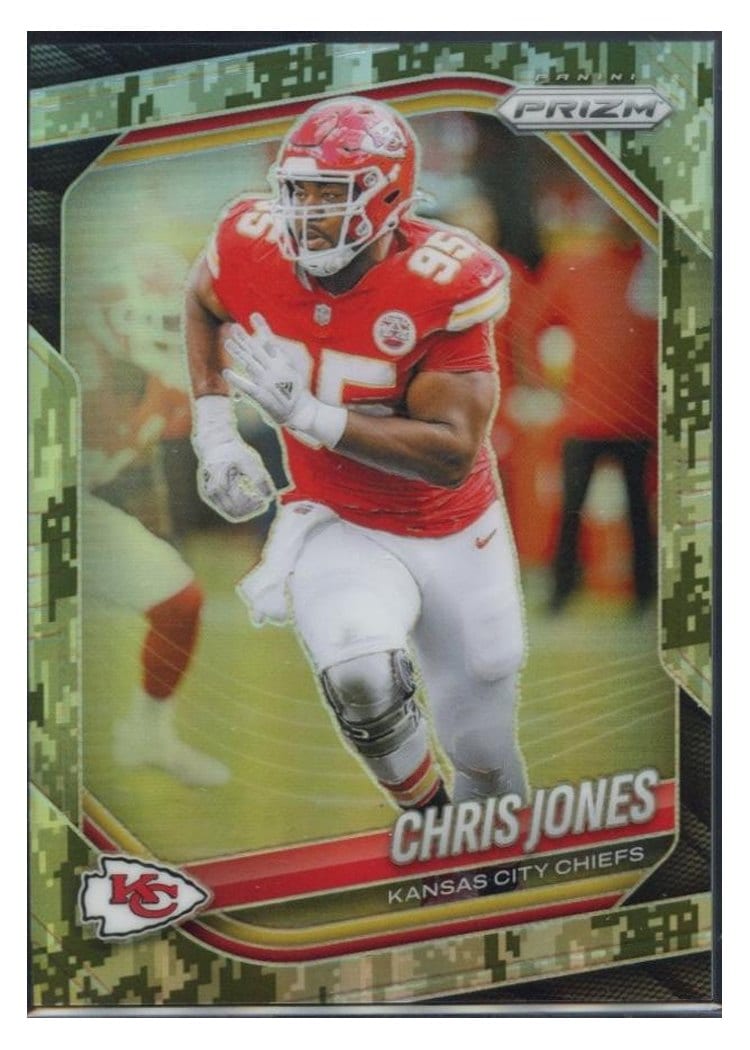 2025 Panini Prizm Base Set Chris Jones Forest Camo #113 card