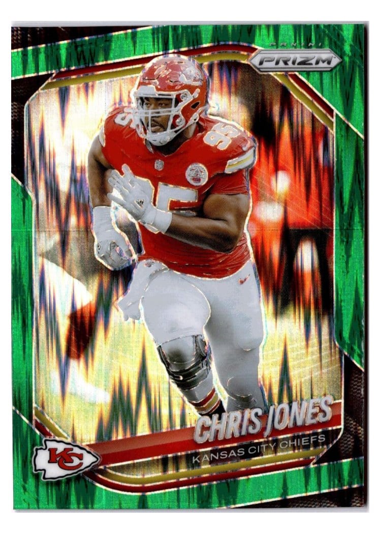 2025 Panini Prizm Base Set Chris Jones Green Flash #113 card