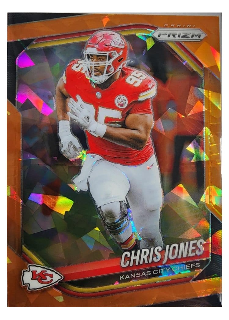 2025 Panini Prizm Base Set Chris Jones Orange Ice #113 card