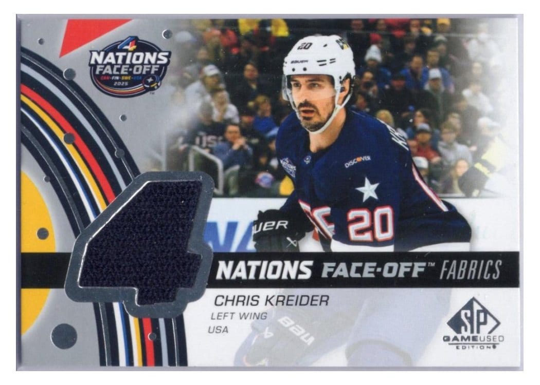 2025-26 SP Game Used 2025 4 Nations Face-Off Fabrics Chris Kreider #4N-CK card