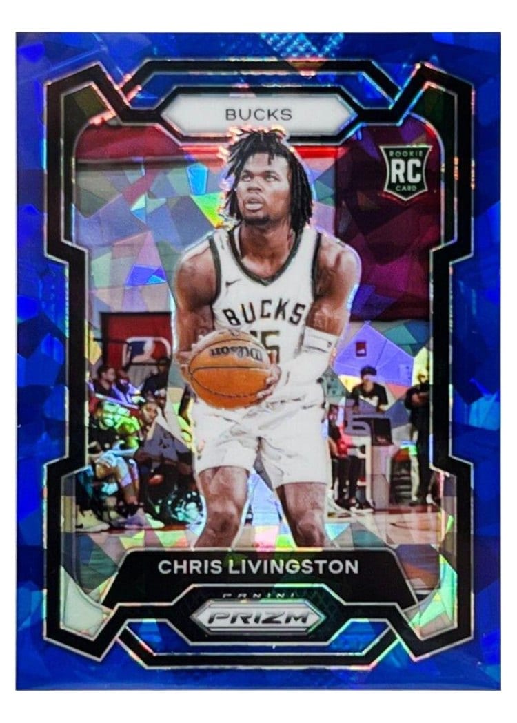 2023-24 Panini Prizm Base Set Chris Livingston Blue Ice #156 card