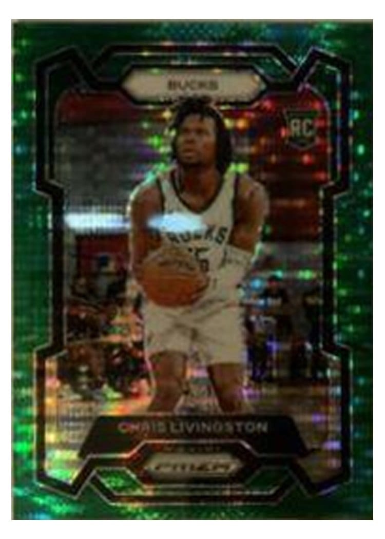 2023-24 Panini Prizm Base Set Chris Livingston Green Pulsar #156 card
