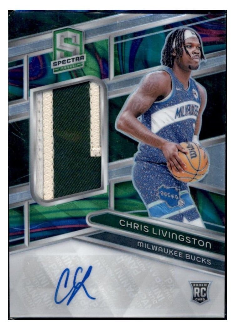 2023-24 Panini Spectra Base Set Chris Livingston Marble Jersey Autograph #238 card