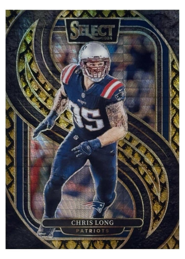 2024 Panini Select Base Set Chris Long Gold Dragon Scale Prizm #137 card