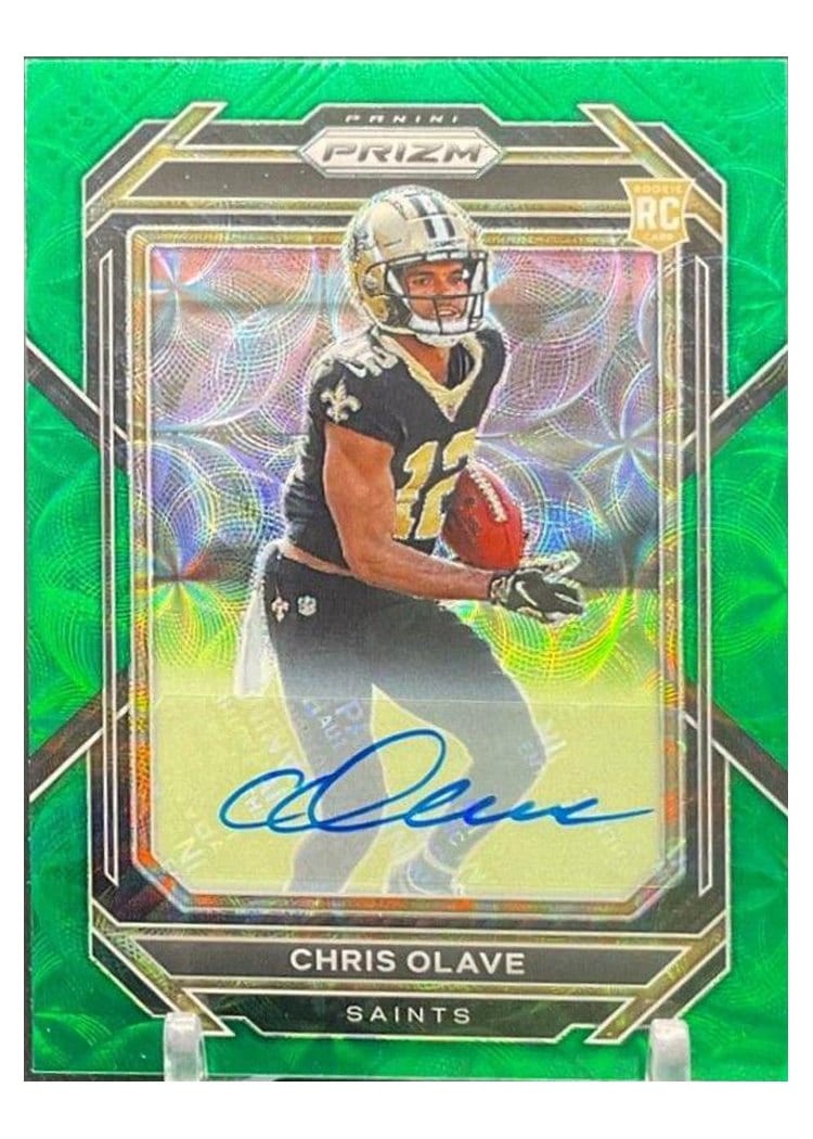2022 Panini Prizm Base Set Chris Olave Autograph Green Scope #310 card