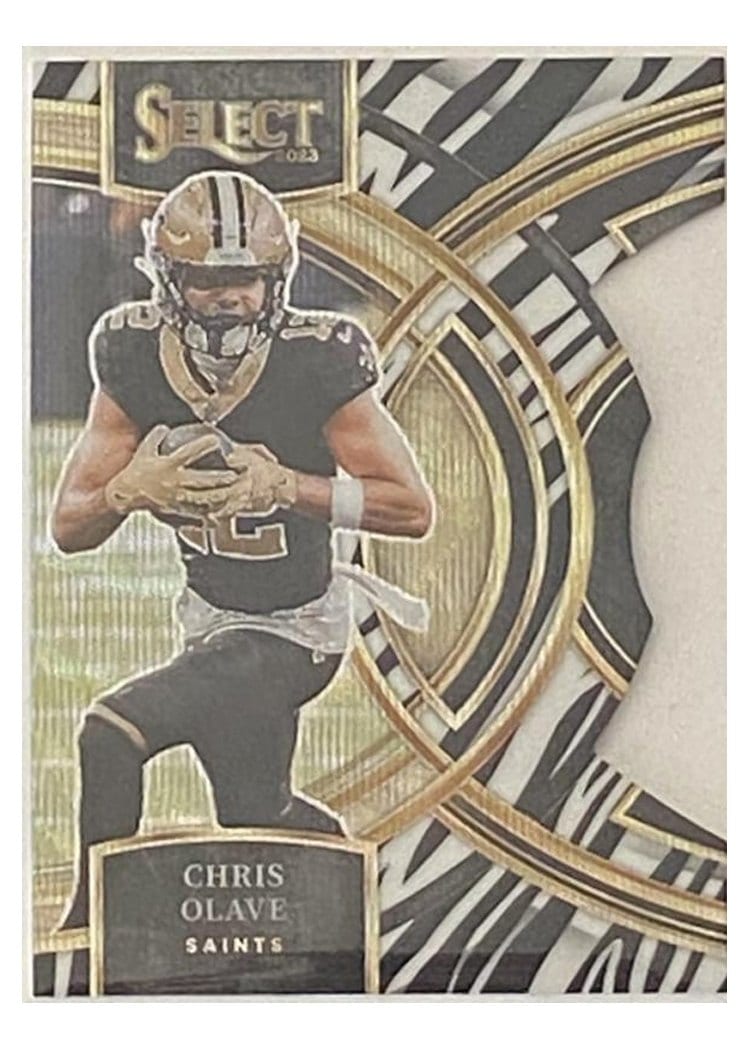 2023 Panini Select Base Set Chris Olave Zebra Prizm Die-Cut #164 card