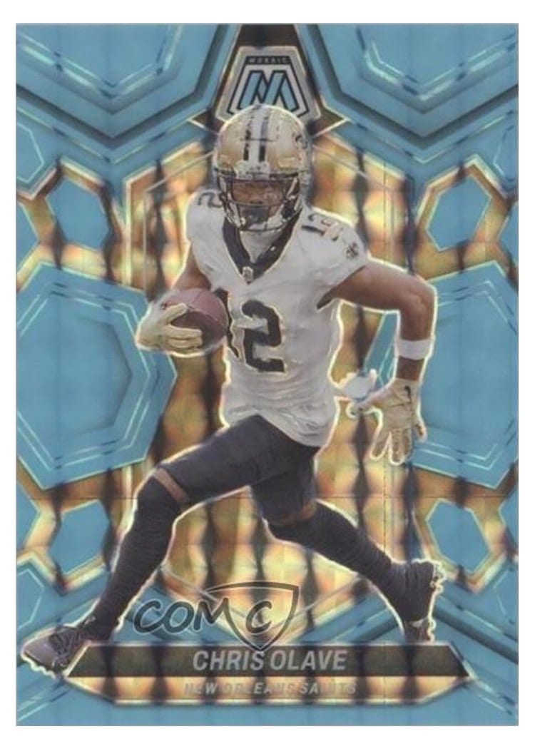 2024 Panini Mosaic Base Set Chris Olave Blue Fluorescent #157 card