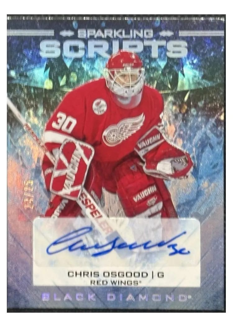 2024-25 Upper Deck Black Diamond Sparkling Scripts Chris Osgood #SS-CO card
