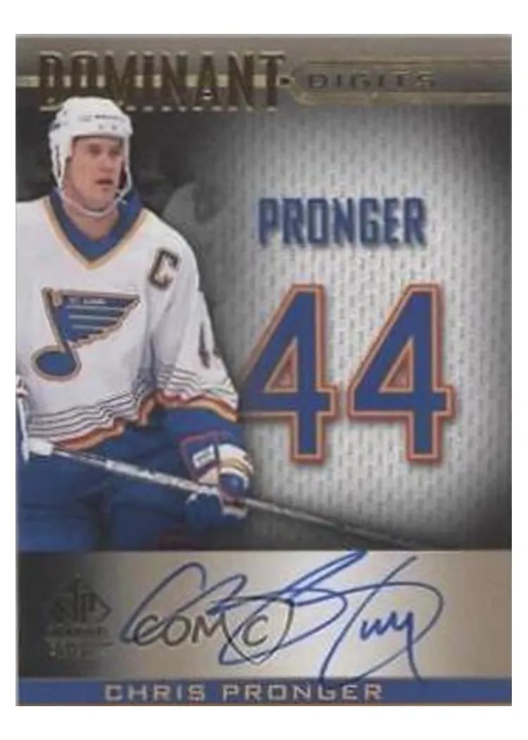 2020-21 SP Signature Edition Legends Dominant Digits Chris Pronger Gold Autograph #DD-39 card