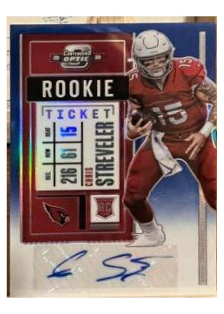 2020 Panini Contenders Optic Base Set Chris Streveler Autograph Blue #205 card