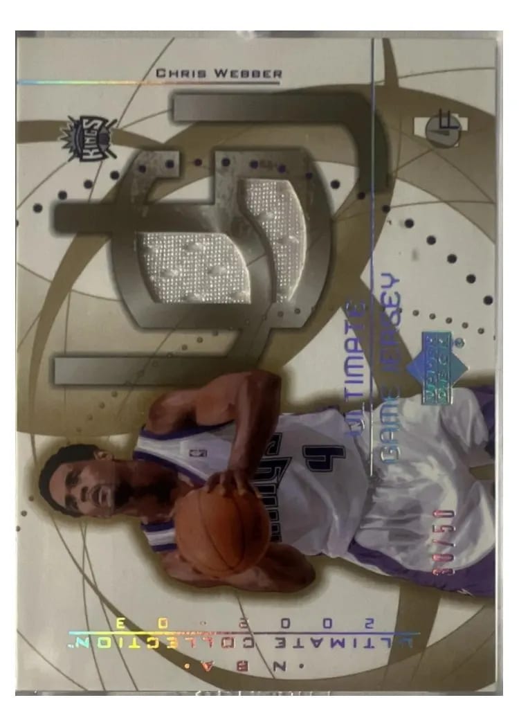 2002 Upper Deck Ultimate Jersey Chris Webber Gold #CW card