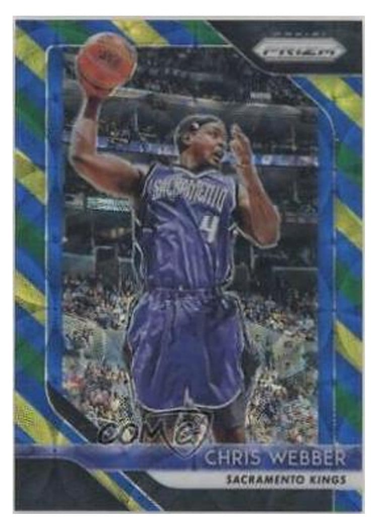 2018-19 Panini Prizm Base Set Chris Webber Blue, Yellow, and Green Choice Prizm #165 card