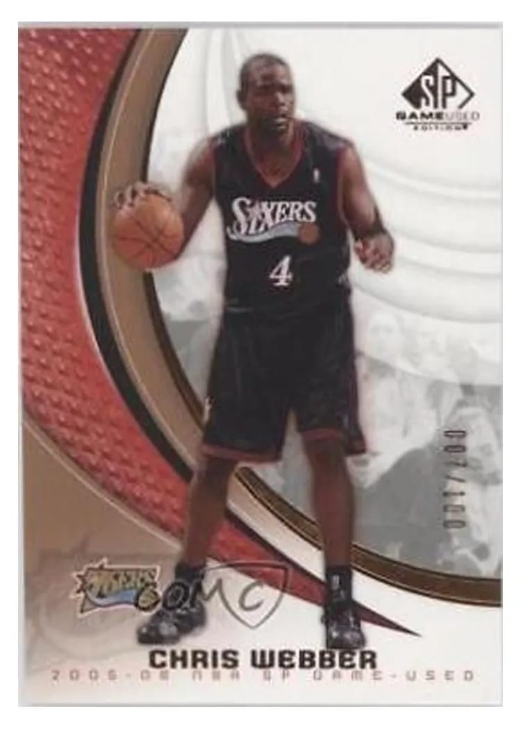 2005 SP Game Used Chris Webber Bronze #75 card