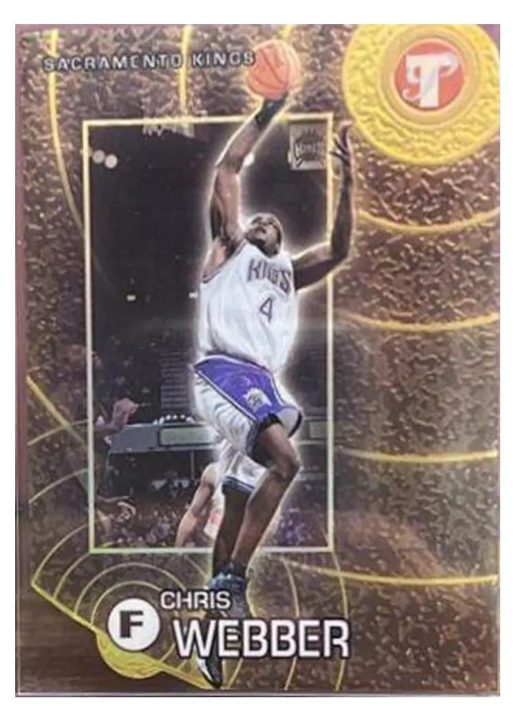 2002 Topps Pristine Chris Webber Gold Refractor #5 card