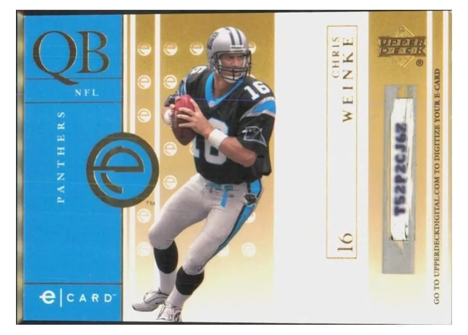 2001 Upper Deck E Card Chris Weinke #E-CW card