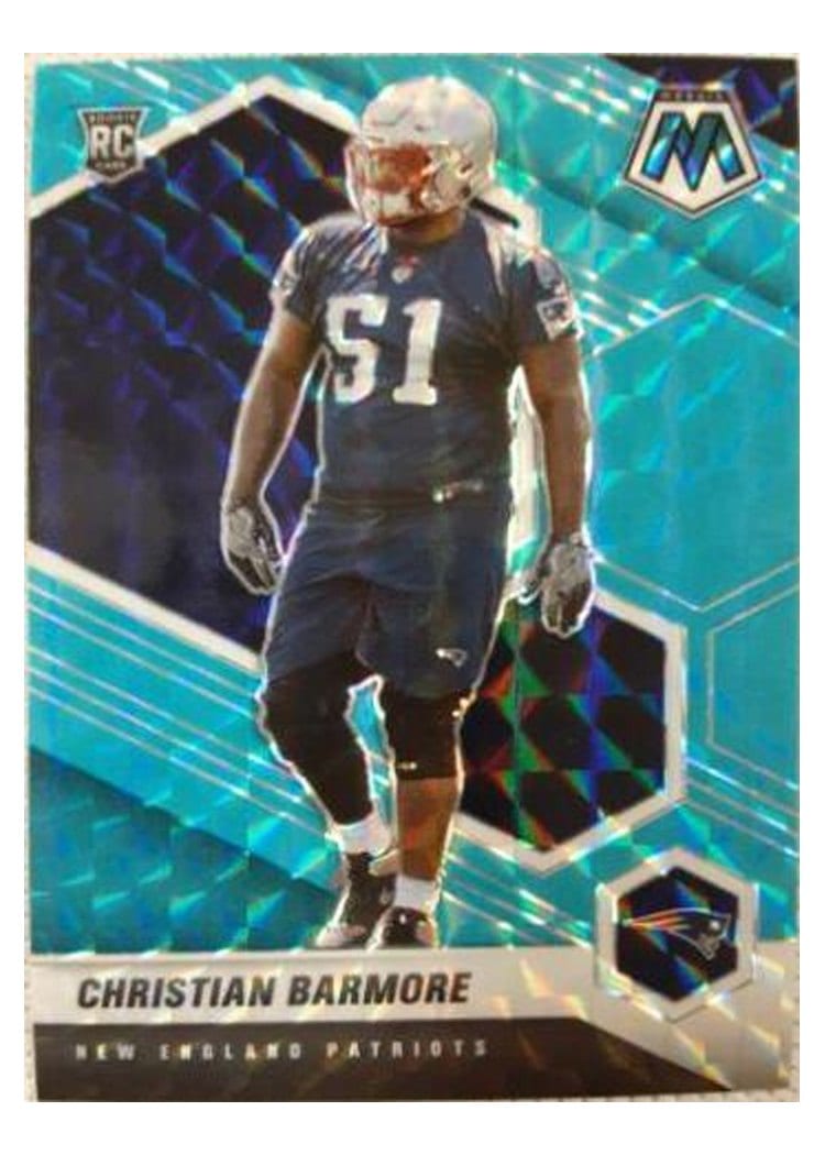 2021 Panini Mosaic Base Set Christian Barmore Blue Fluorescent #358 card